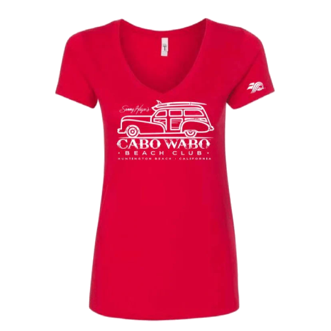 Red Short Sleeve Ladies Woody Logo T-Shirt